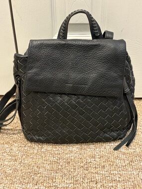 Aimee Kestenberg Black Woven Leather Backpack